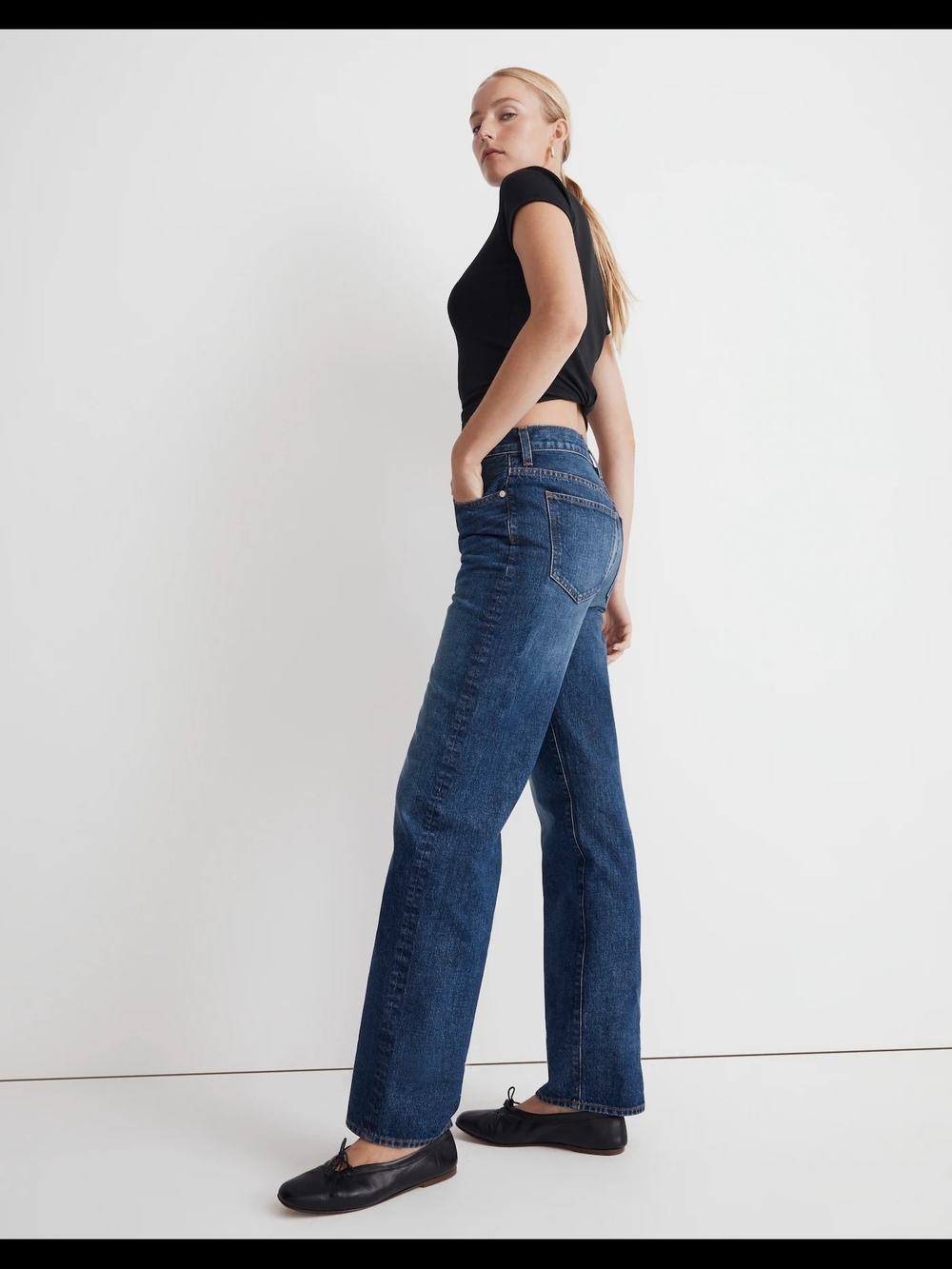 Madewell Low Slung Straight Leg Jeans In Size 29 - Picture 3 of 10